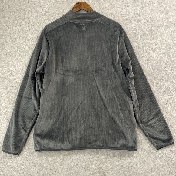 NEW Spyder Mens L Gray 1/4 Zip Pullover Sweatshirt Ribbed - Picture 2 of 9
